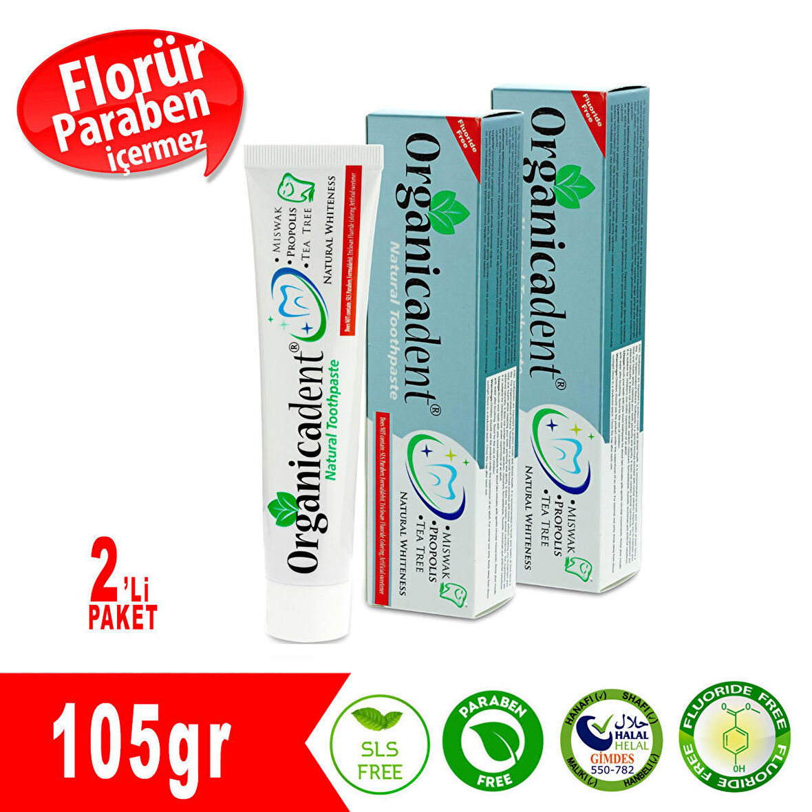 Organicadent Doğal Diş Macunu 2'li Paket