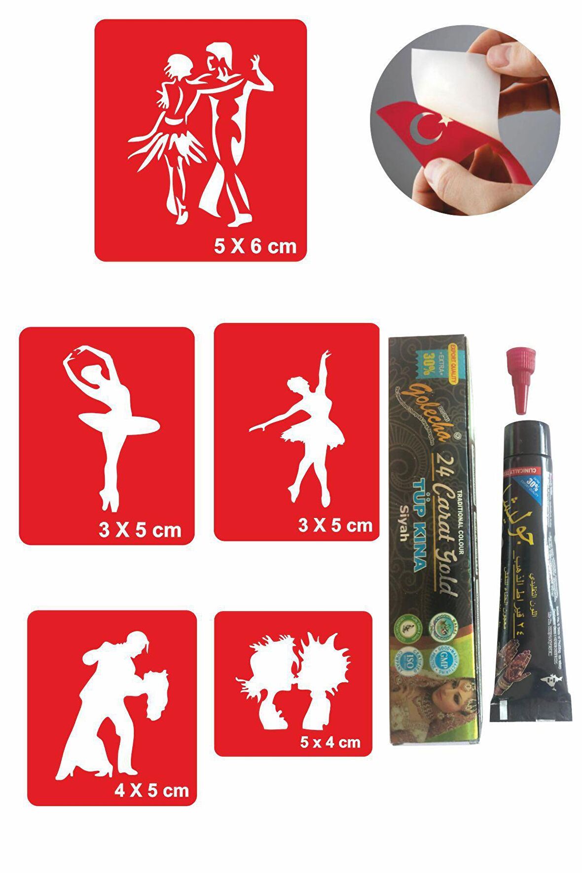 Tango Bale Desenleri Hint Kınası ile Geçici Dövme Yapma Seti