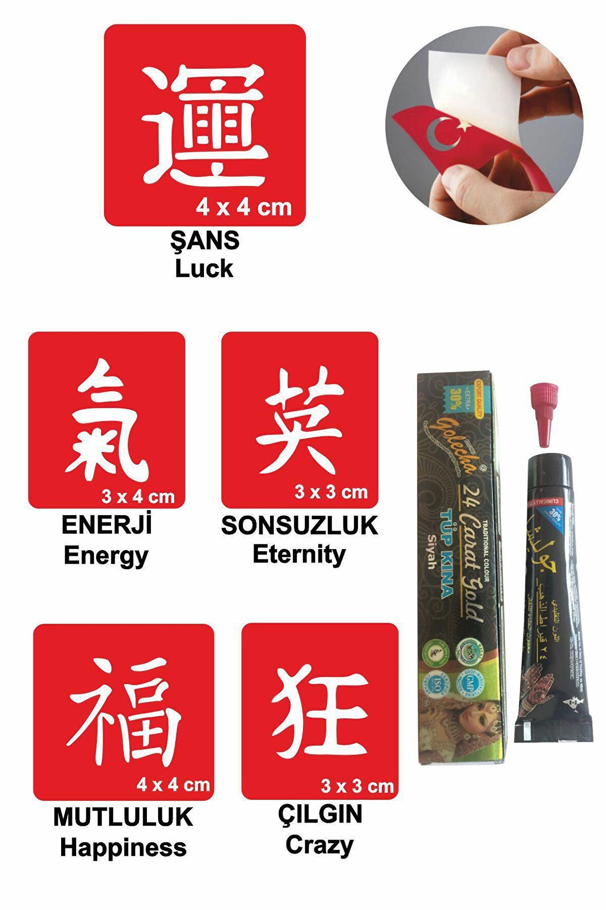 Çince Hint Kınası ile Geçici Dövme Yapma Seti