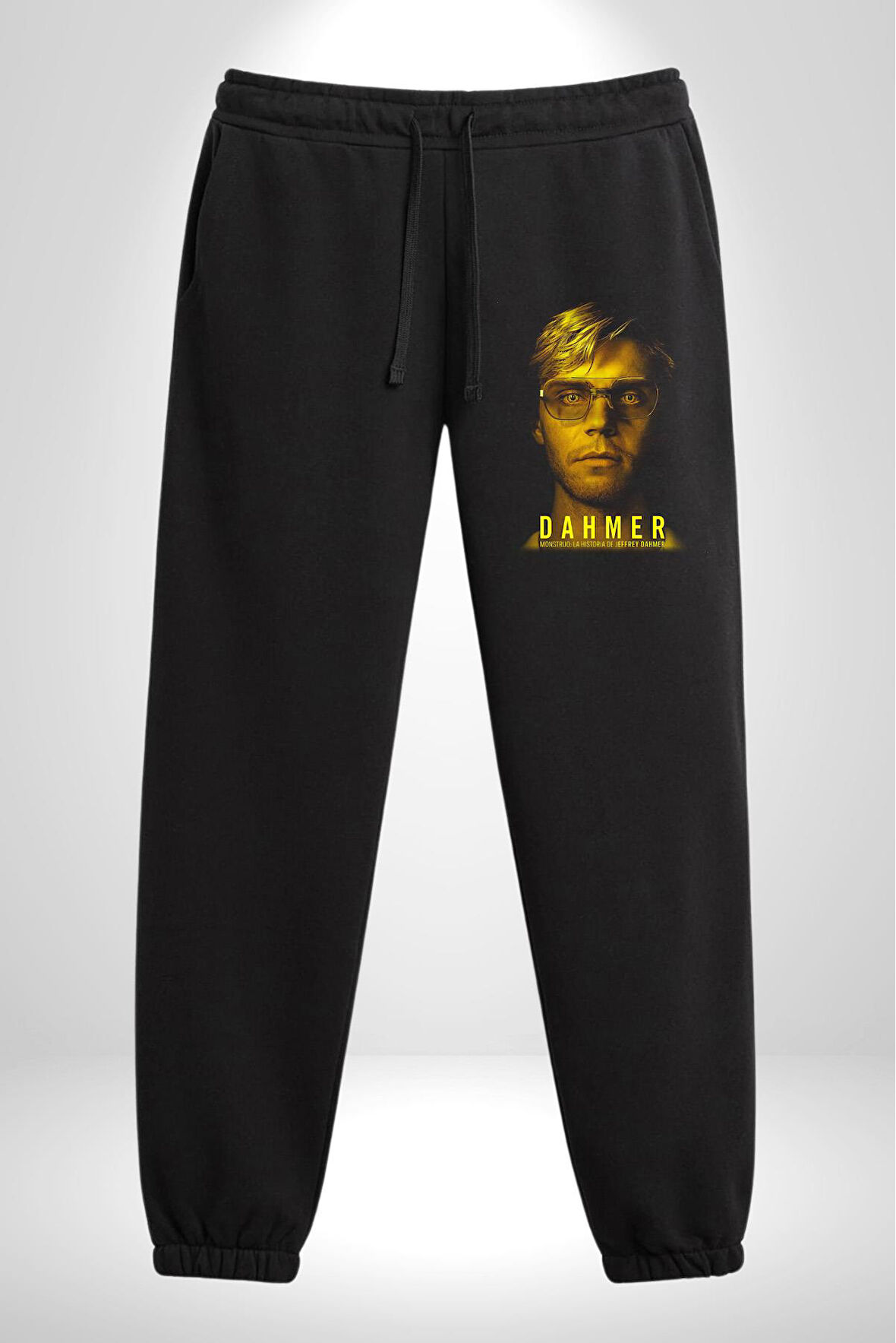 DAHMER Dizi  3 İplik Erkek Baskılı Siyah Eşofman Altı