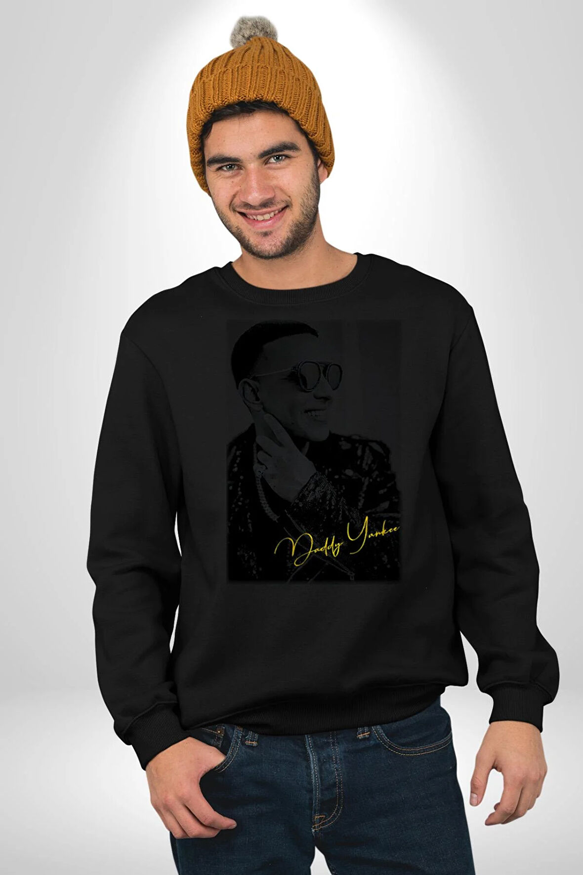 Daddy Yankee Müzik Star Kadın Erkek Siyah Sweatshirt 