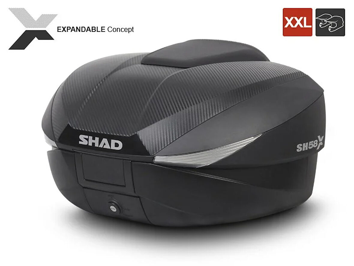 Shad SH58X Arka Çanta Siyah Carbon (Genişleyebilen Model)
