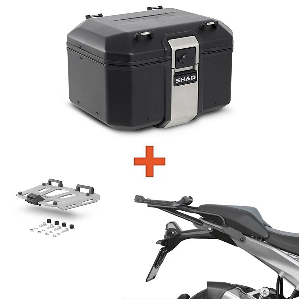 Shad R1300 GS TR48 Siyah Alüminyum Topcase Tabla ve Bağlantı Demiri Seti 