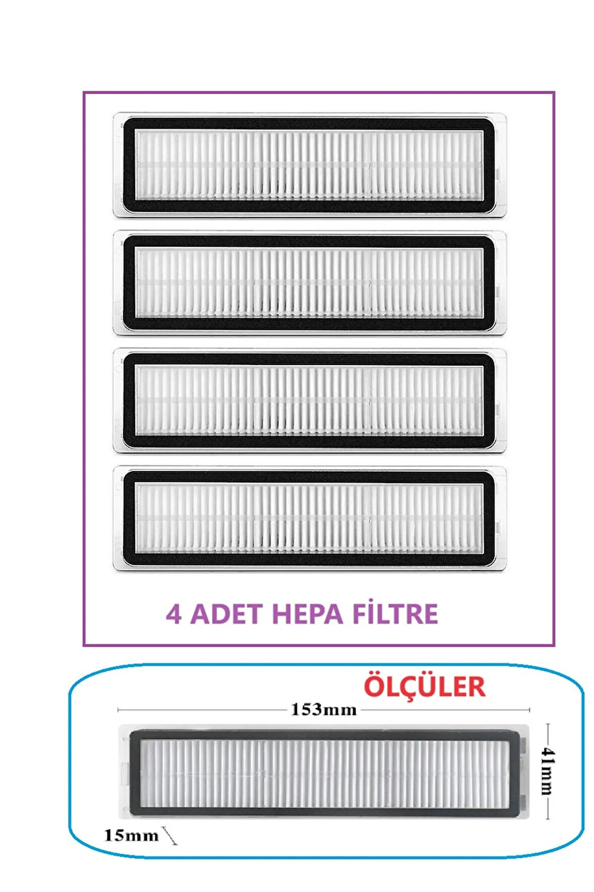 Dreame d9 max D10S Pro Uyumlu HEPA Filtre 4 adet