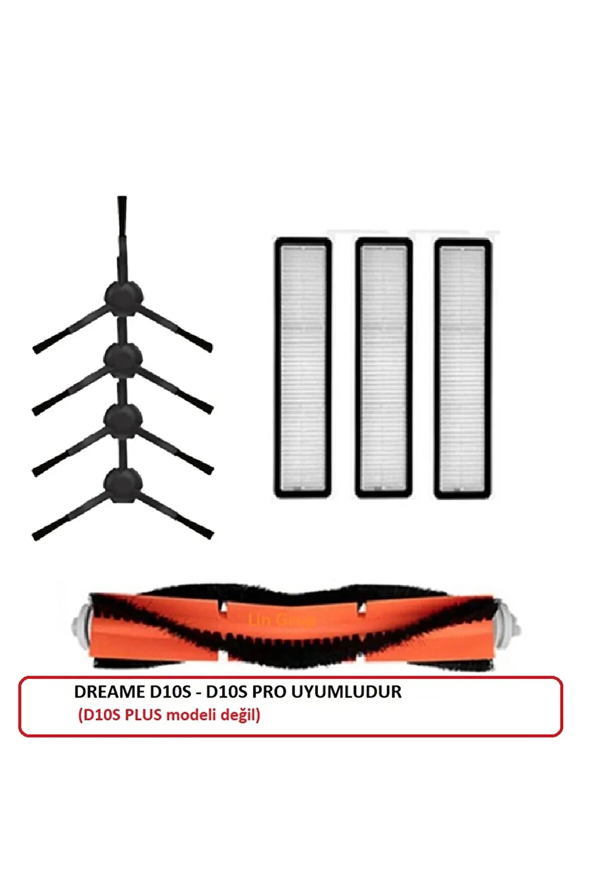 Dreame D10S - D10S Pro Uyumlu Yedek fırça filtre seti (D10 Plus değil)