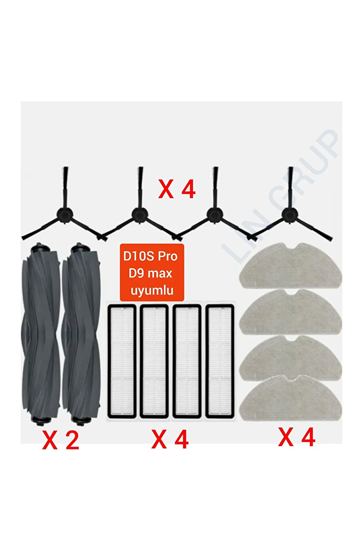 Dreame D10S Pro D9 Max uyumlu yedek parça seti