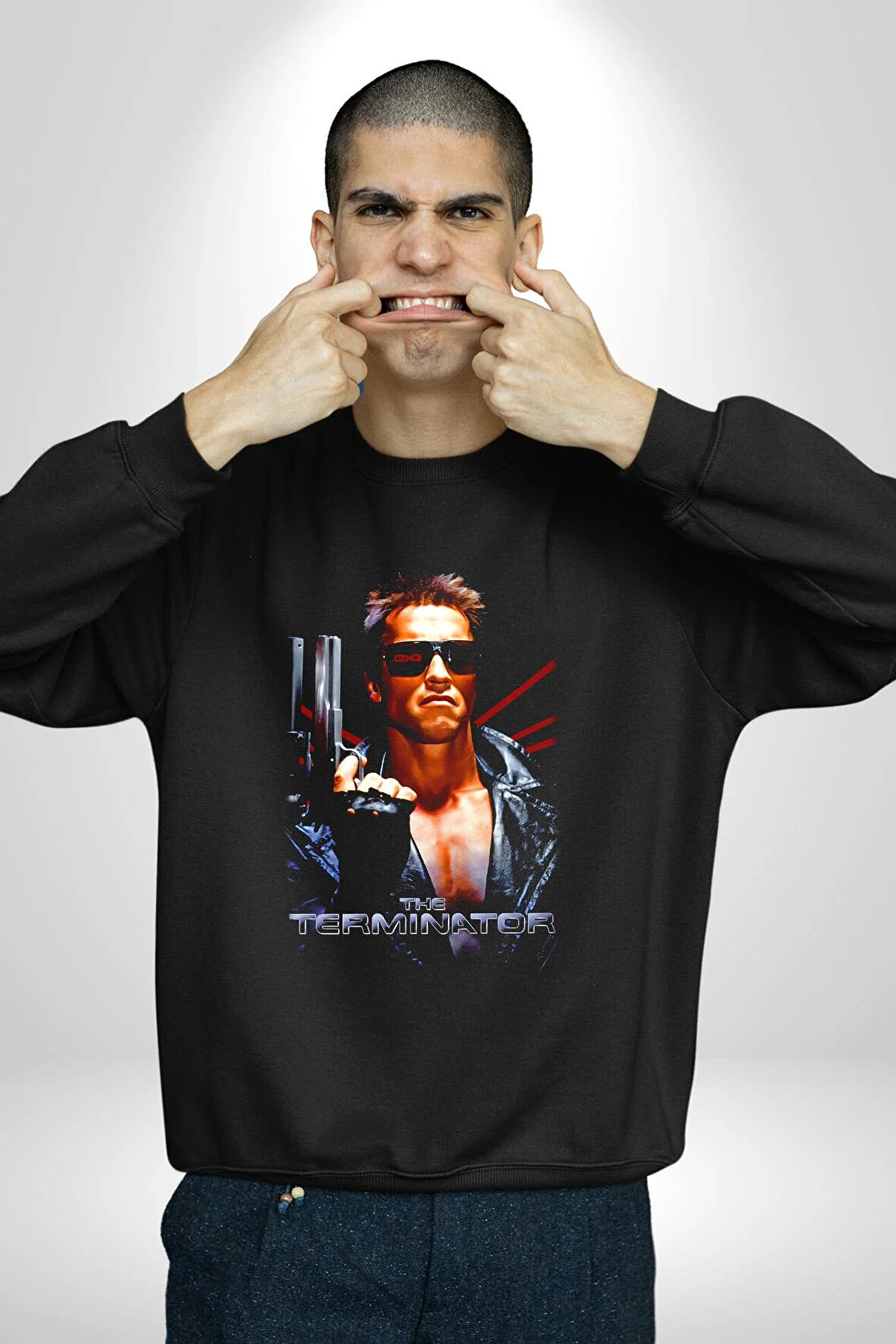 The Terminatör Film Kadın Erkek Siyah Sweatshirt 