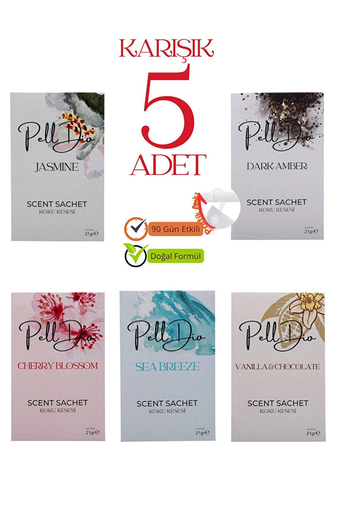 5'li Karışık Dolap Ayakkabılık Ve Çekmece Parfümlü Kese Kokusu Oda Koku Kesesi