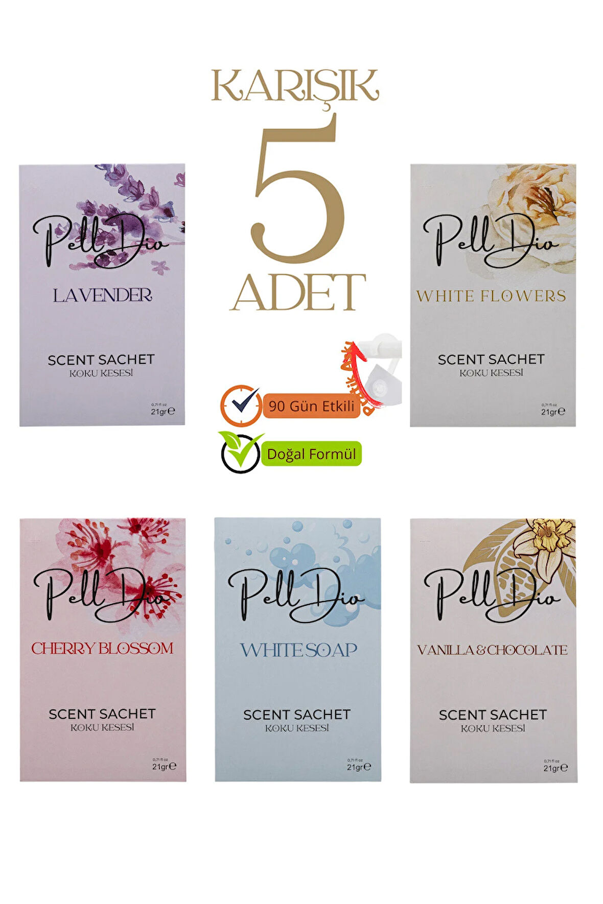 5'li Karışık Ayakkabılık Dolap Ve Çekmece Parfümlü Kese Kokusu Oda Koku Kesesi