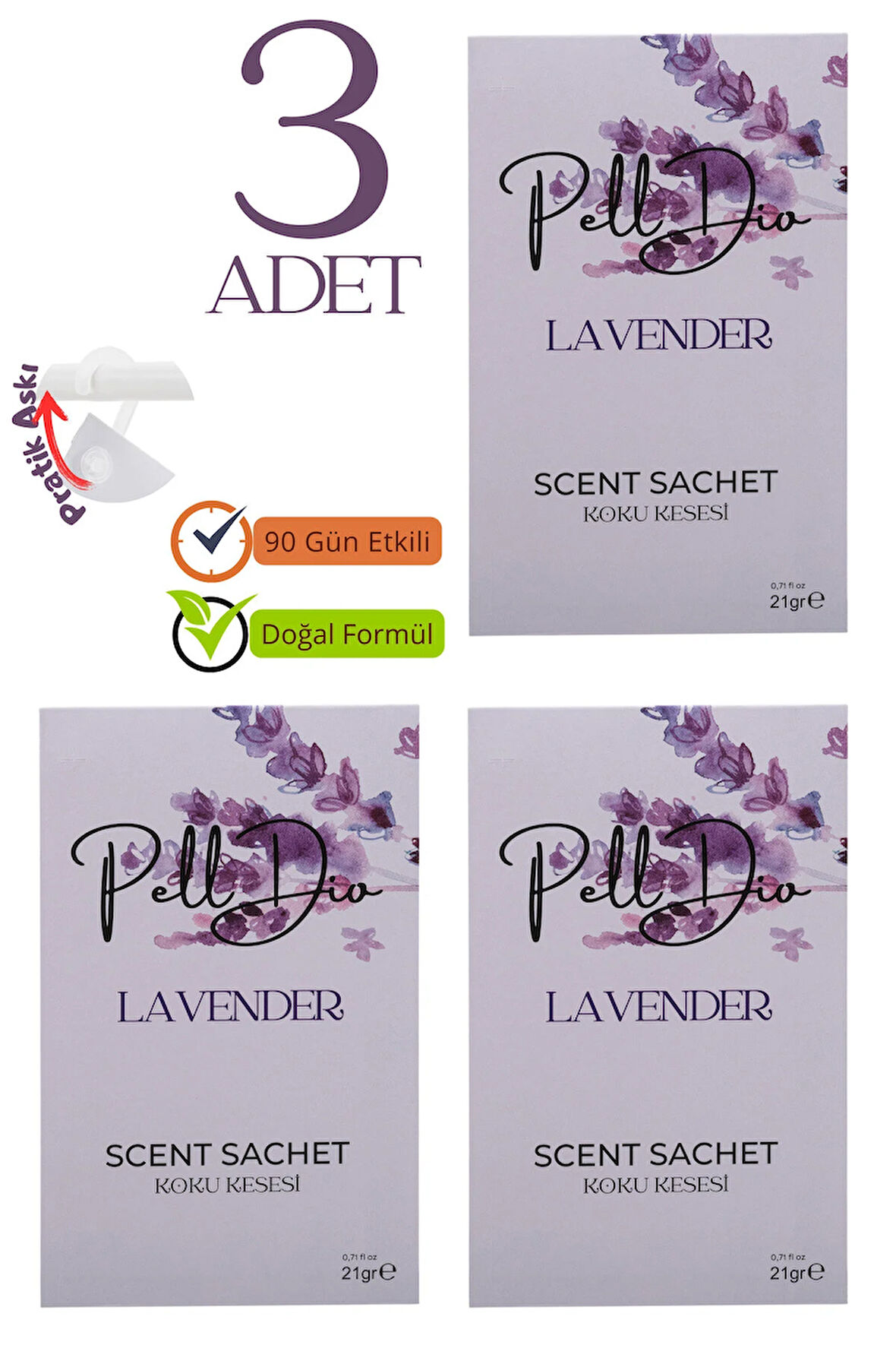 3'lü Lavanta Dolap Ayakkabılık Ve Çekmece Parfümlü Kese Kokusu Oda Koku Kesesi