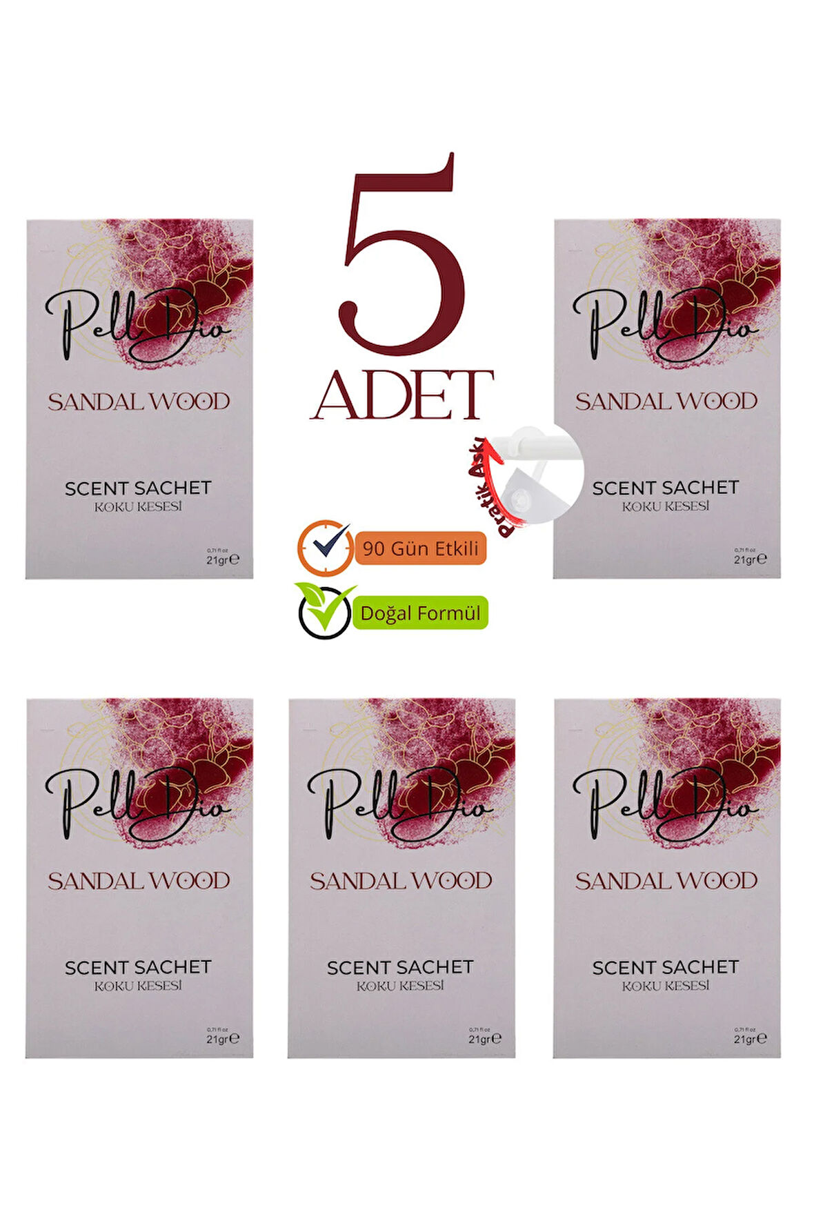 5'li Sandal Ağacı Dolap Ayakkabılık Ve Çekmece Parfümlü Kese Kokusu Oda Koku Kesesi