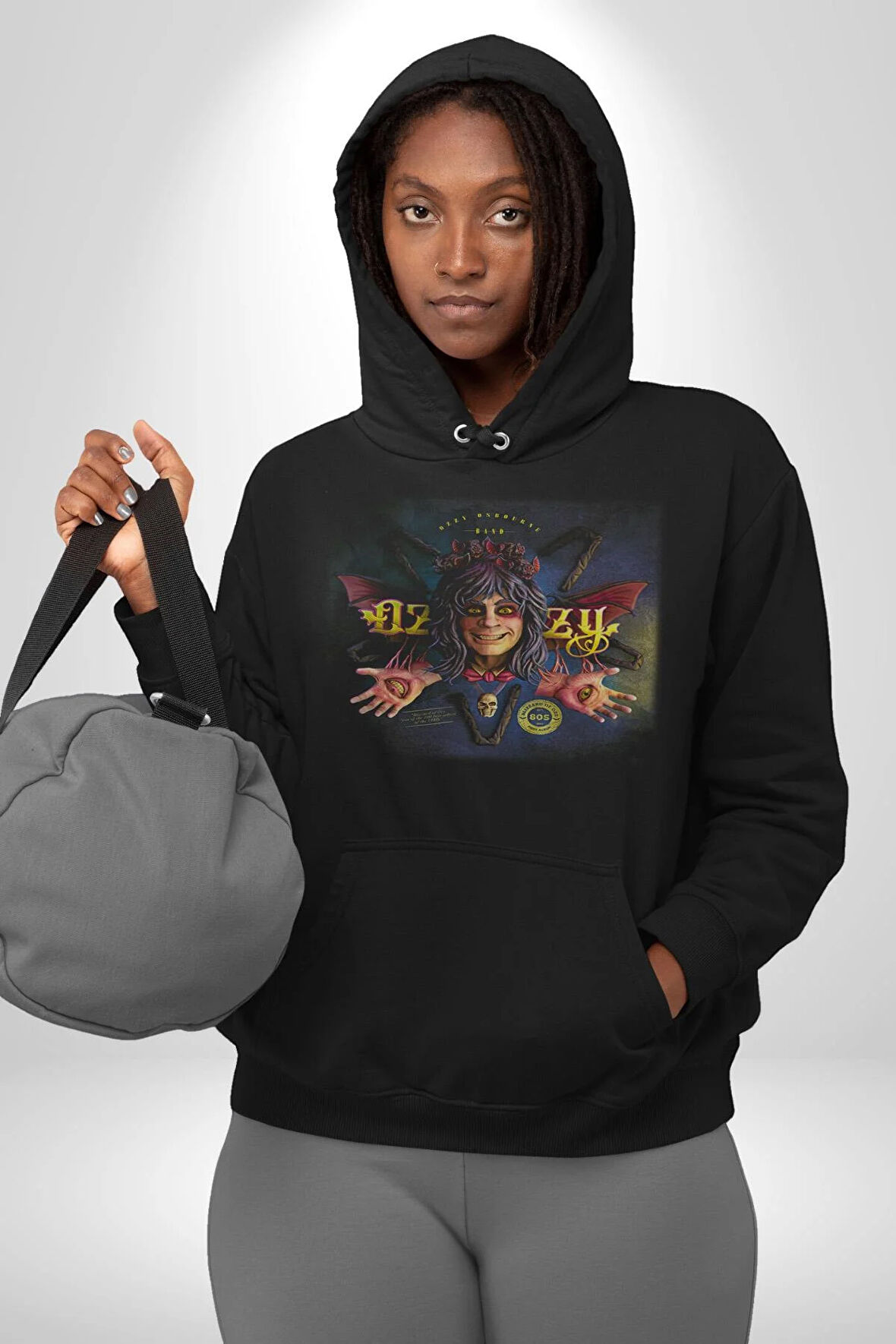 Ozzy Osbourne 80'ler Albüm Kadın Erkek  Siyah Kapüşonlu Sweatshirt Hoodie