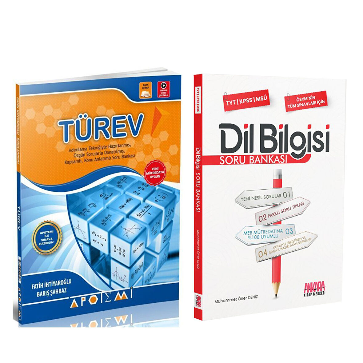 Apotemi Türev ve AKM Dil Bilgisi Soru Bankası Seti 2 Kitap
