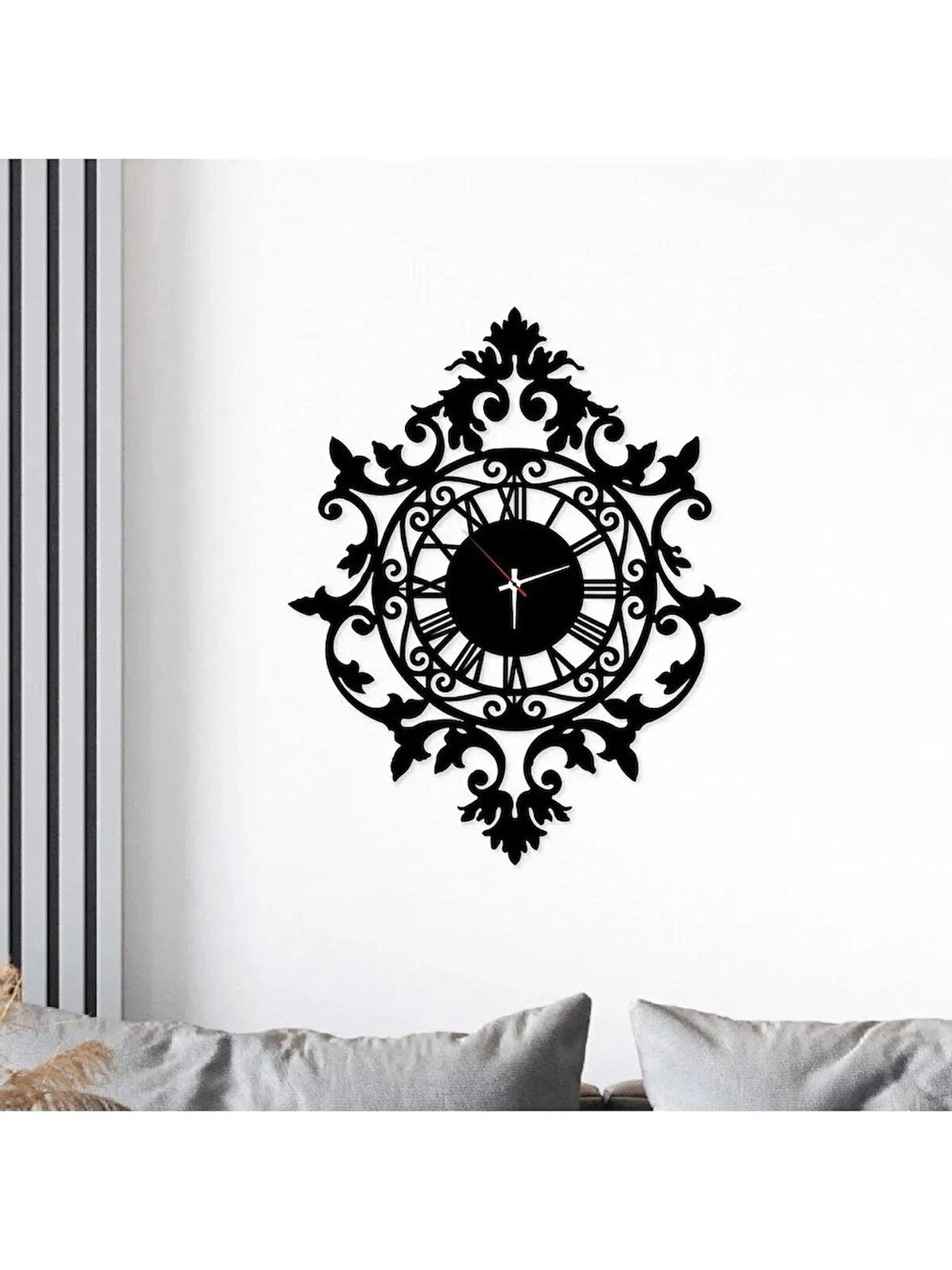 Çiçek Desenli Dekoratif Duvar Saat