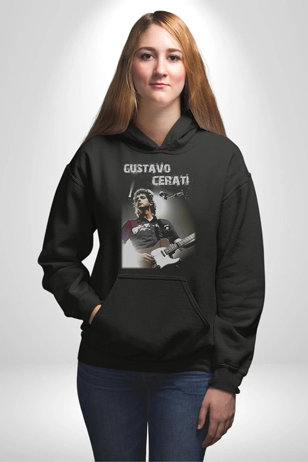 Gustavo Cerati Müzik Kadın Erkek  Siyah Kapüşonlu Sweatshirt Hoodie