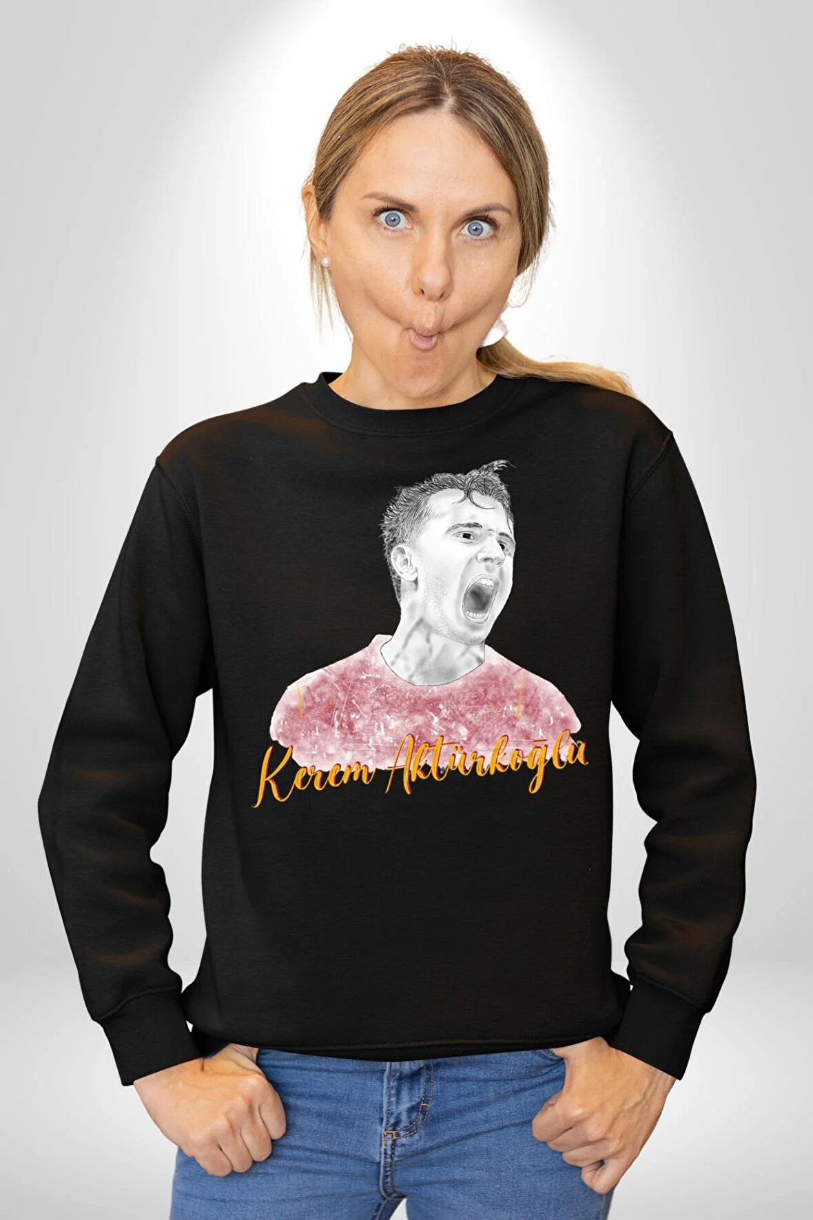 Kerem Aktürkoğlu Futbol Kadın Erkek Siyah Sweatshirt 