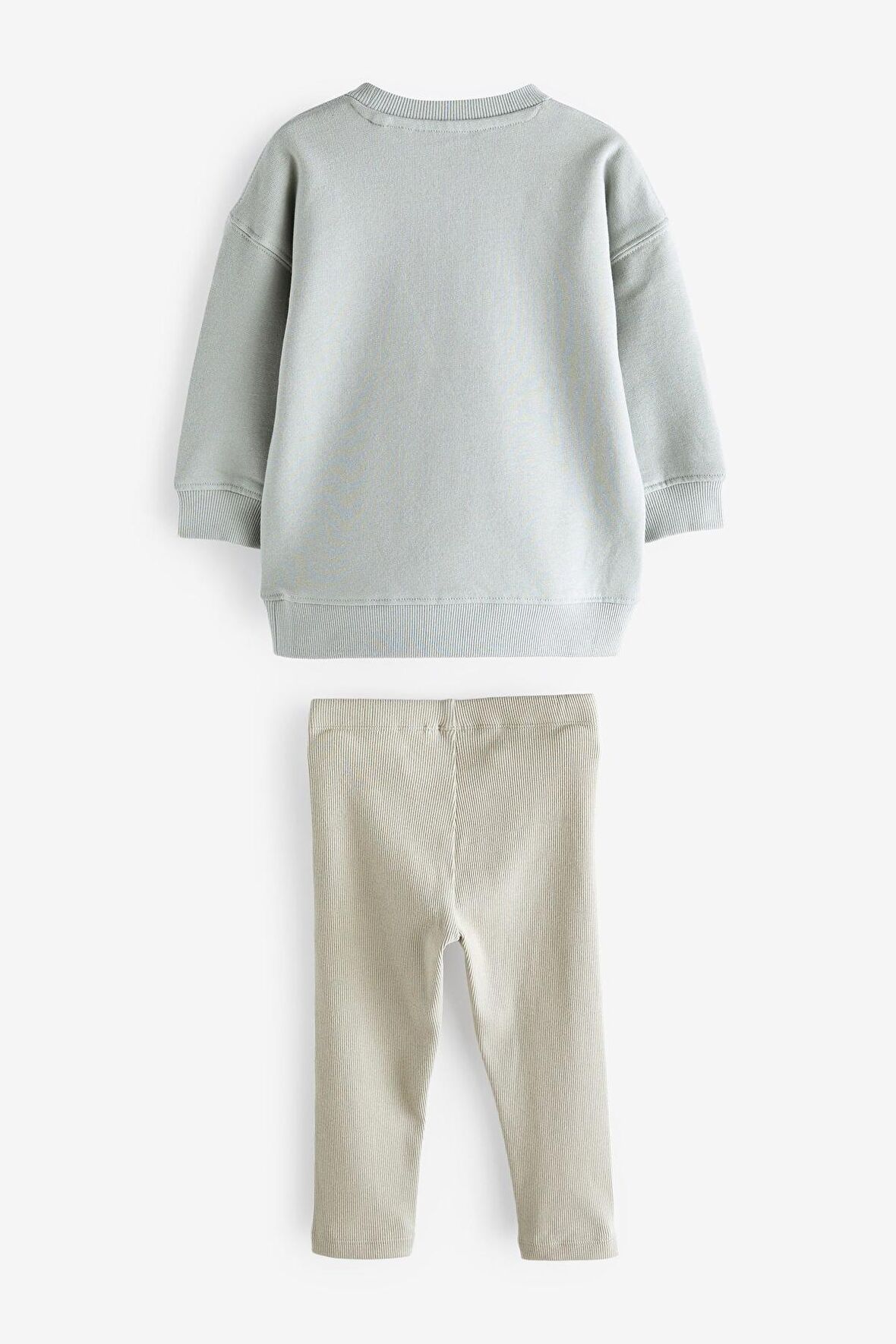 % 100 Pamuklu Soft Mavi Hayvan Desenli Sweatshirt Alt Üst Takım