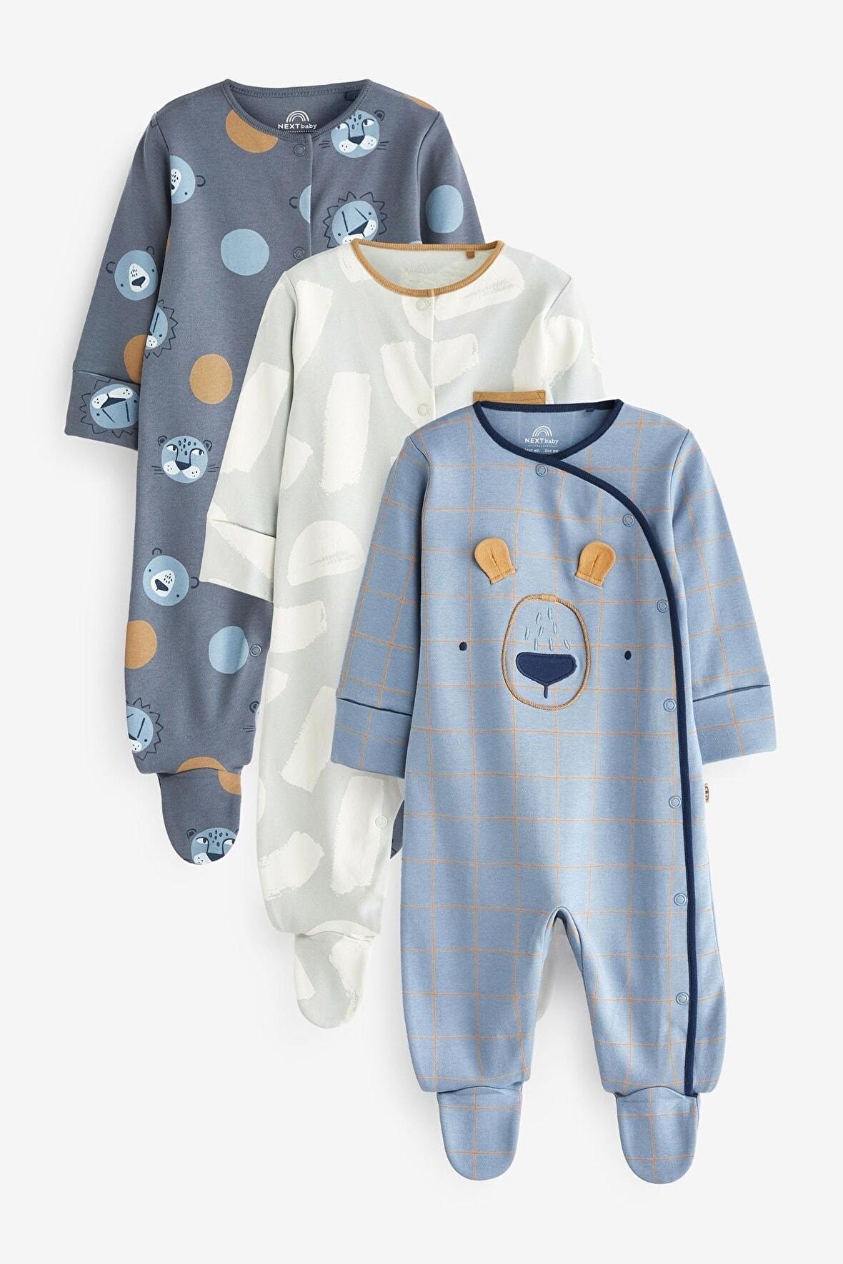 % 100 Pamuklu Blue Leon 3’lü Tulum Set