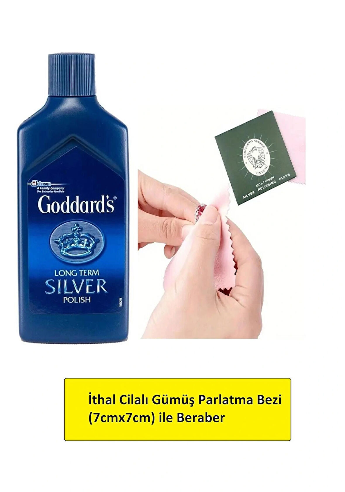 Goddard's Gümüş Cilası Parlatıcısı 125ml + İthal Cilalı Temizleme bezi Hediye