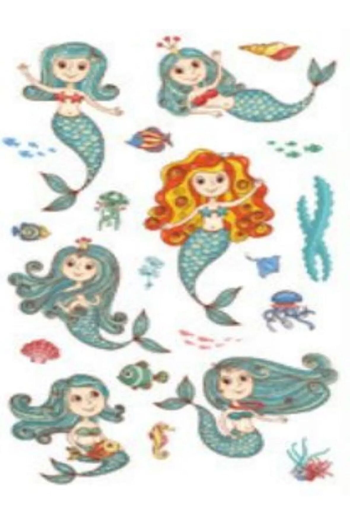 Denizkızı D5 Bebek Çocuk Sticker Etiket Makyaj Geçici Dövme
