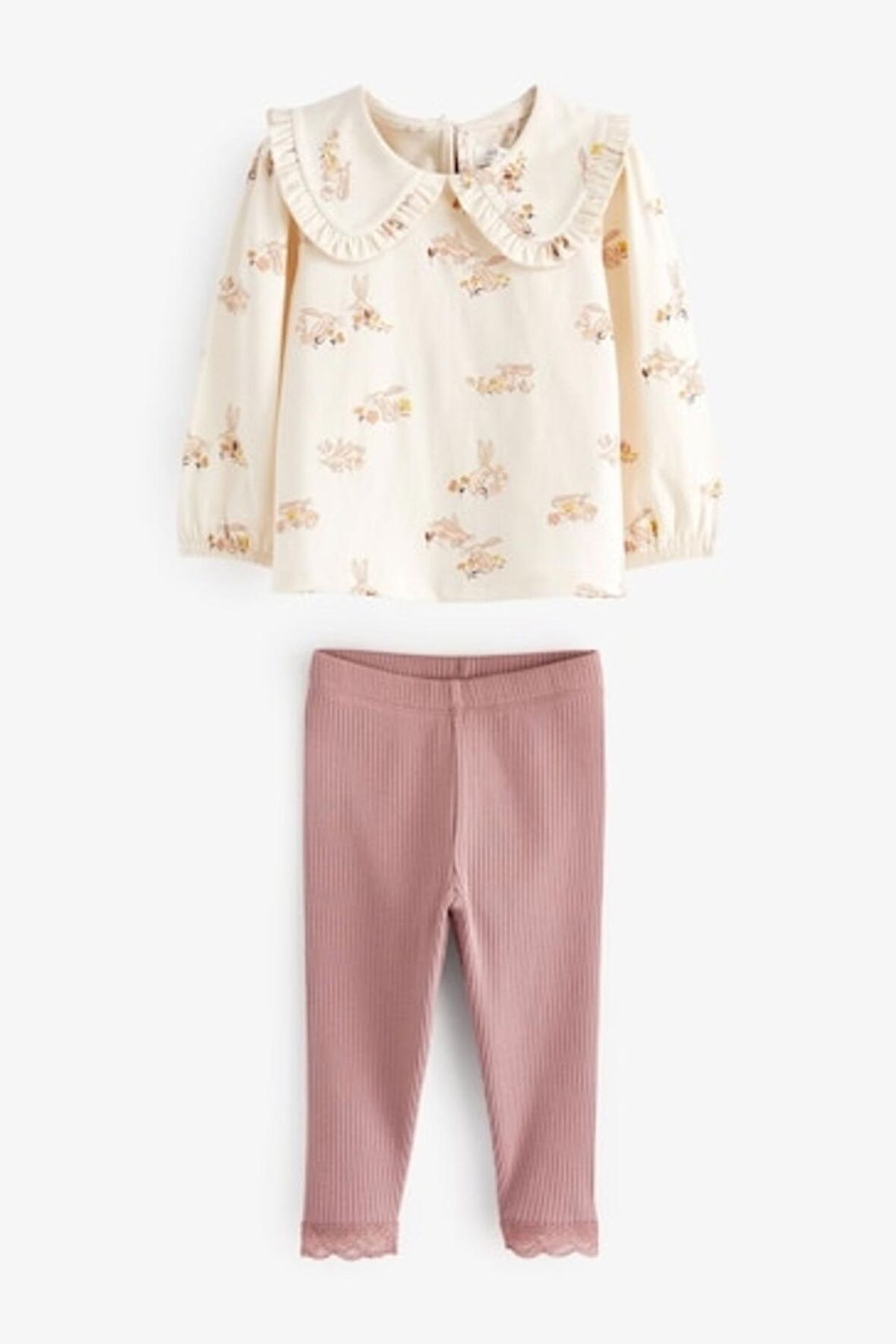 Pamuklu Pink Bunny Alt Üst Takım