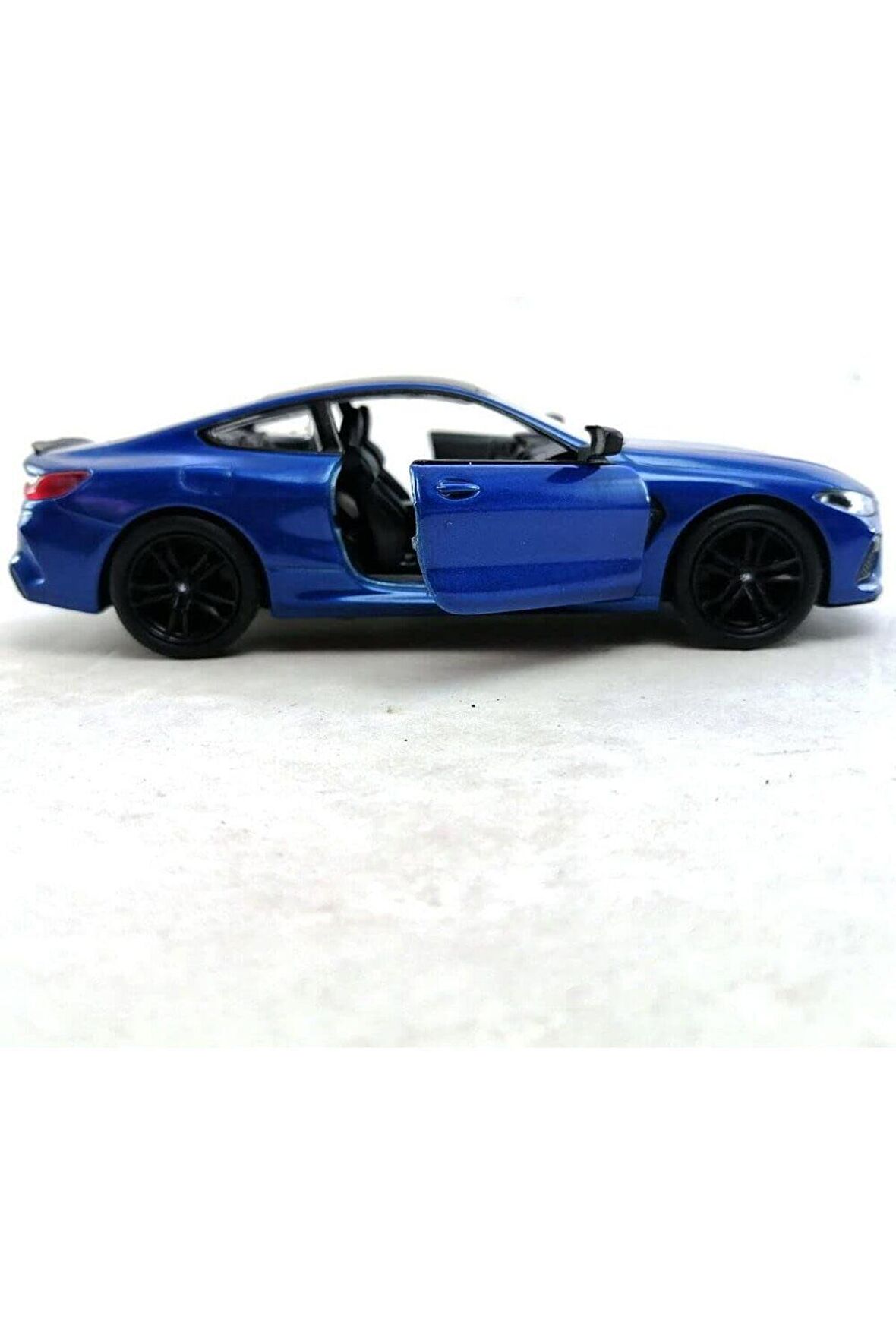 BMW M8 Diecast Çek Bırak Model Araba 1:34 Ölçek Mavi