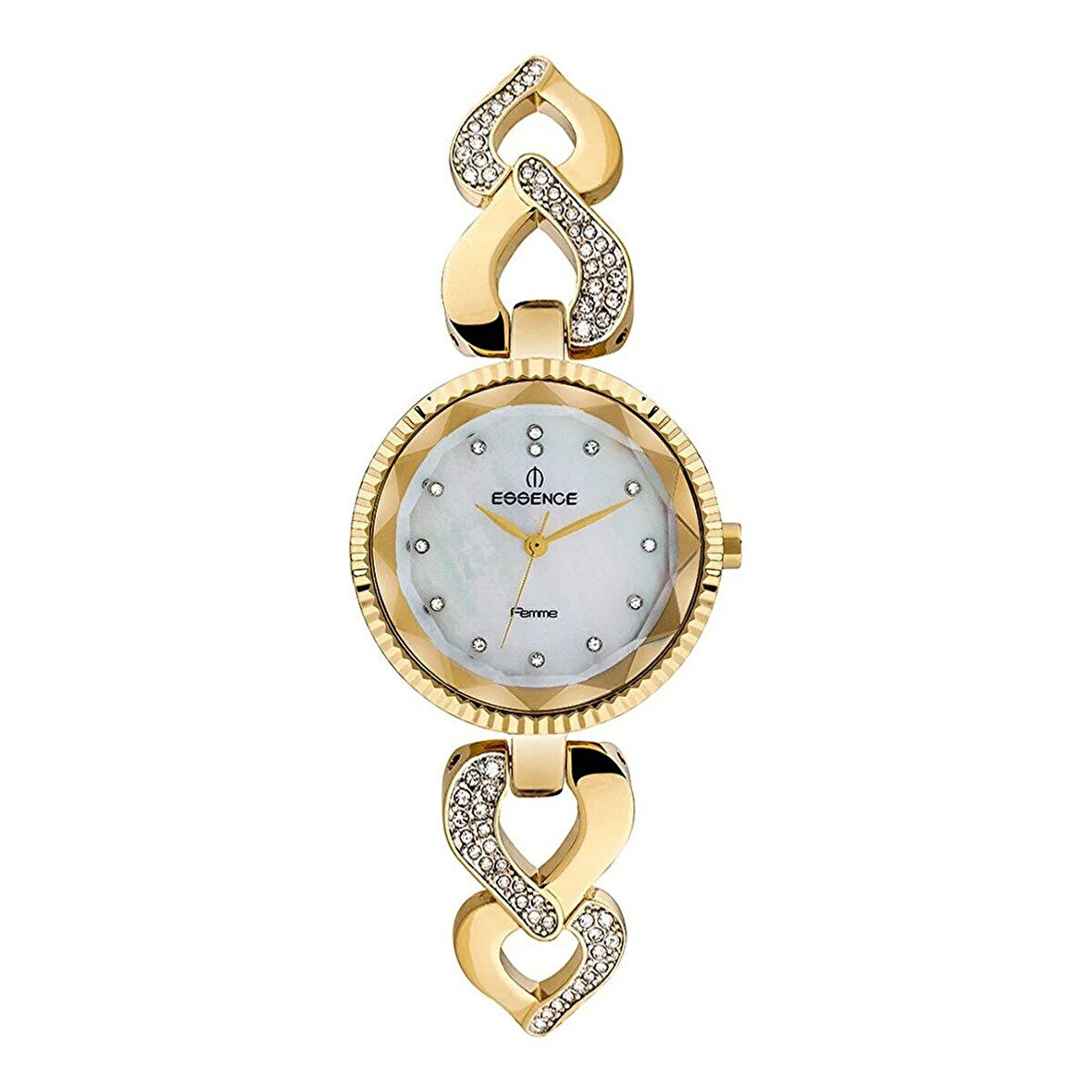 Essence D907.120 Kadın Kol Saati | 26 mm Altın Renkli Taşlı Kasa, Sedef Kadran