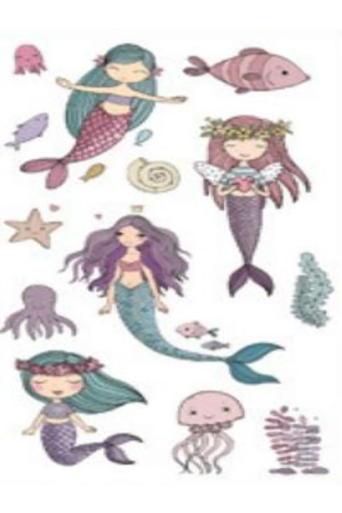 Denizkızı D9 Bebek Çocuk Sticker Etiket Makyaj Geçici Dövme