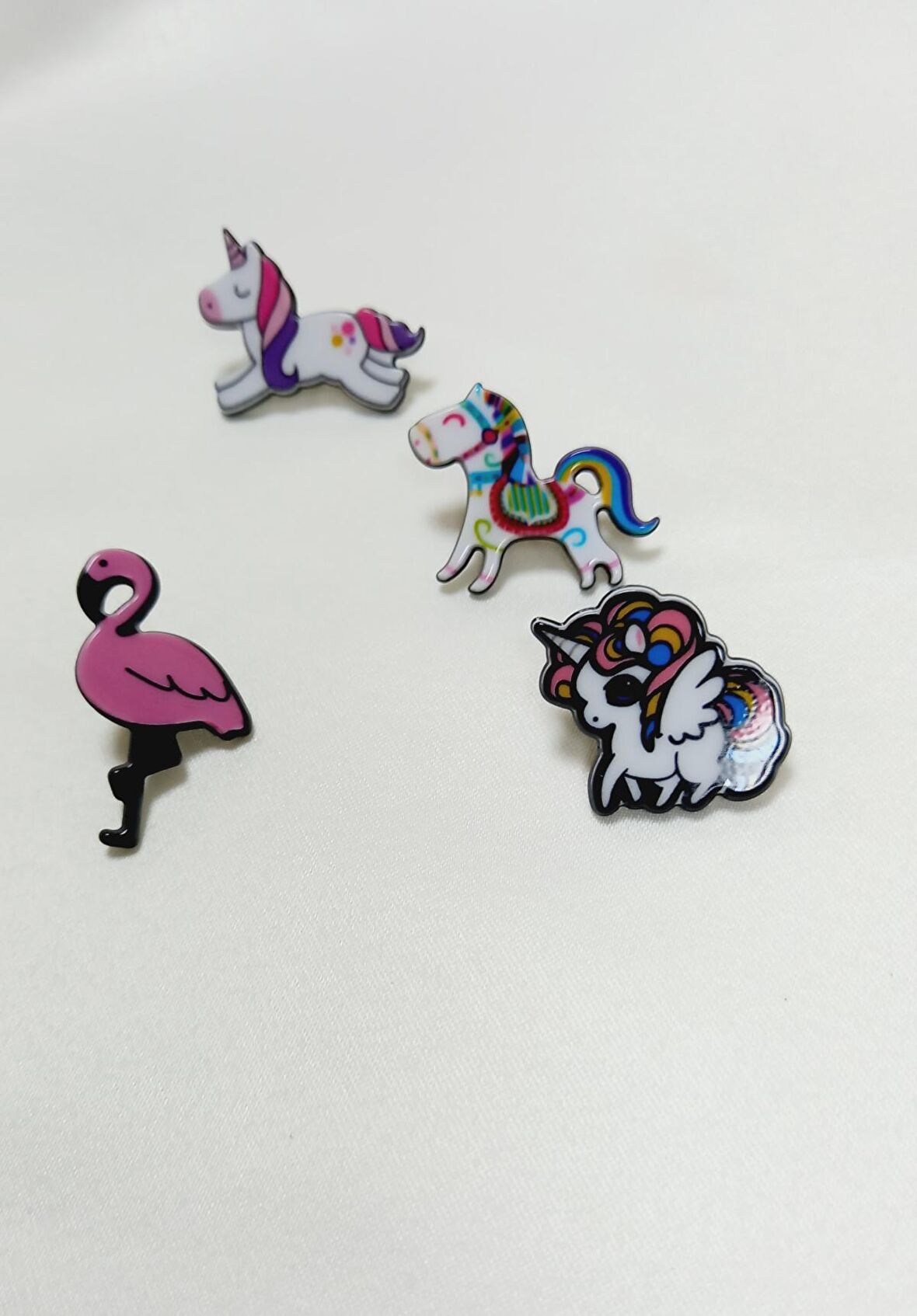 Unicorn flamingo 4 lü çocuk broş