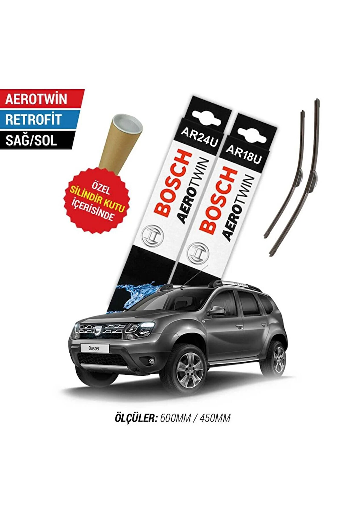 Dacia Duster Silecek Takımı (2015-2016) Bosch Aerotwin Retrofit