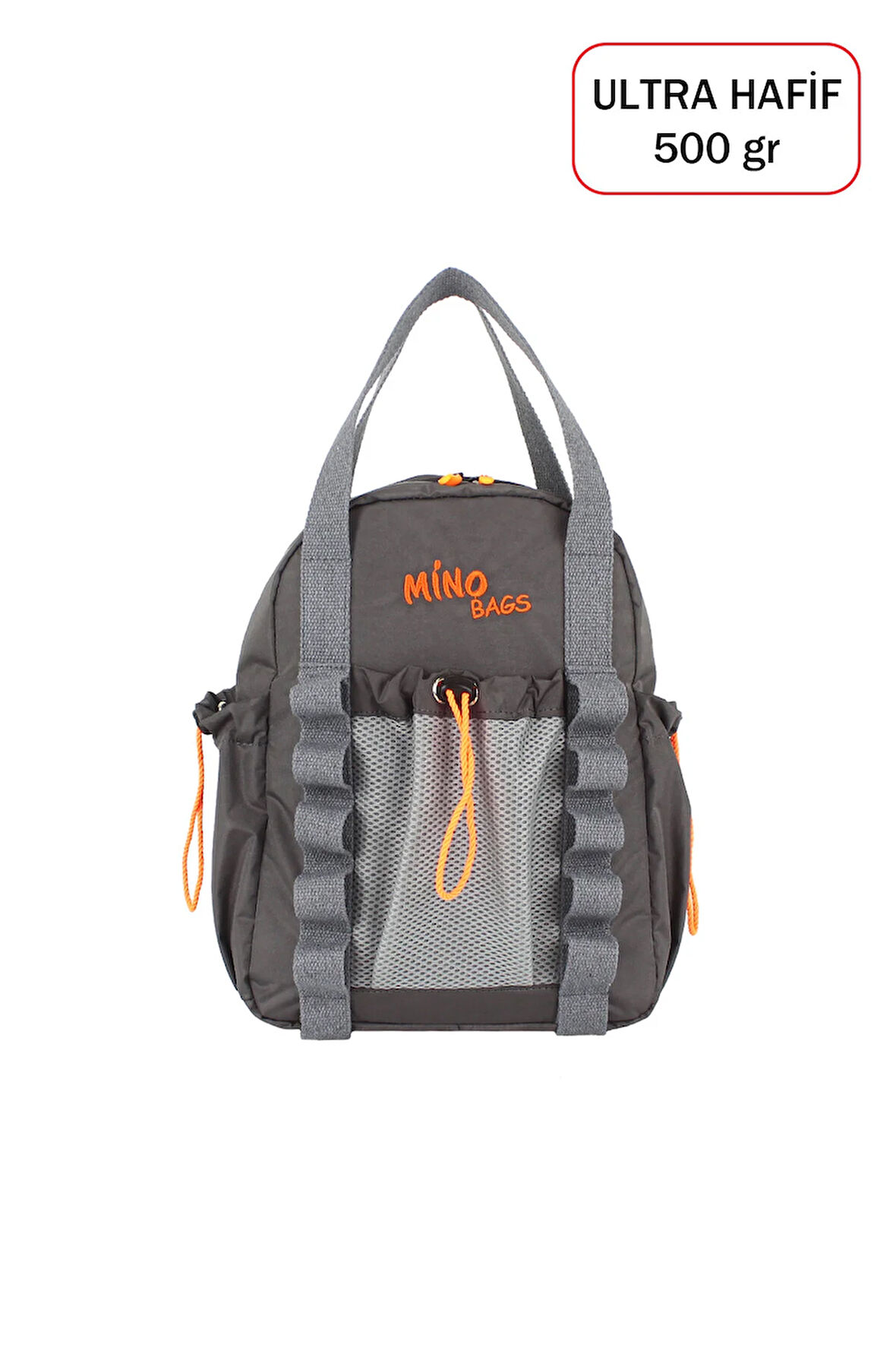 Fonksiyonel Ultra Hafif Gri Kadın Sırt Çanta El ve Omuzda Kullanım Yeni Nesil Su İtici Kumaş