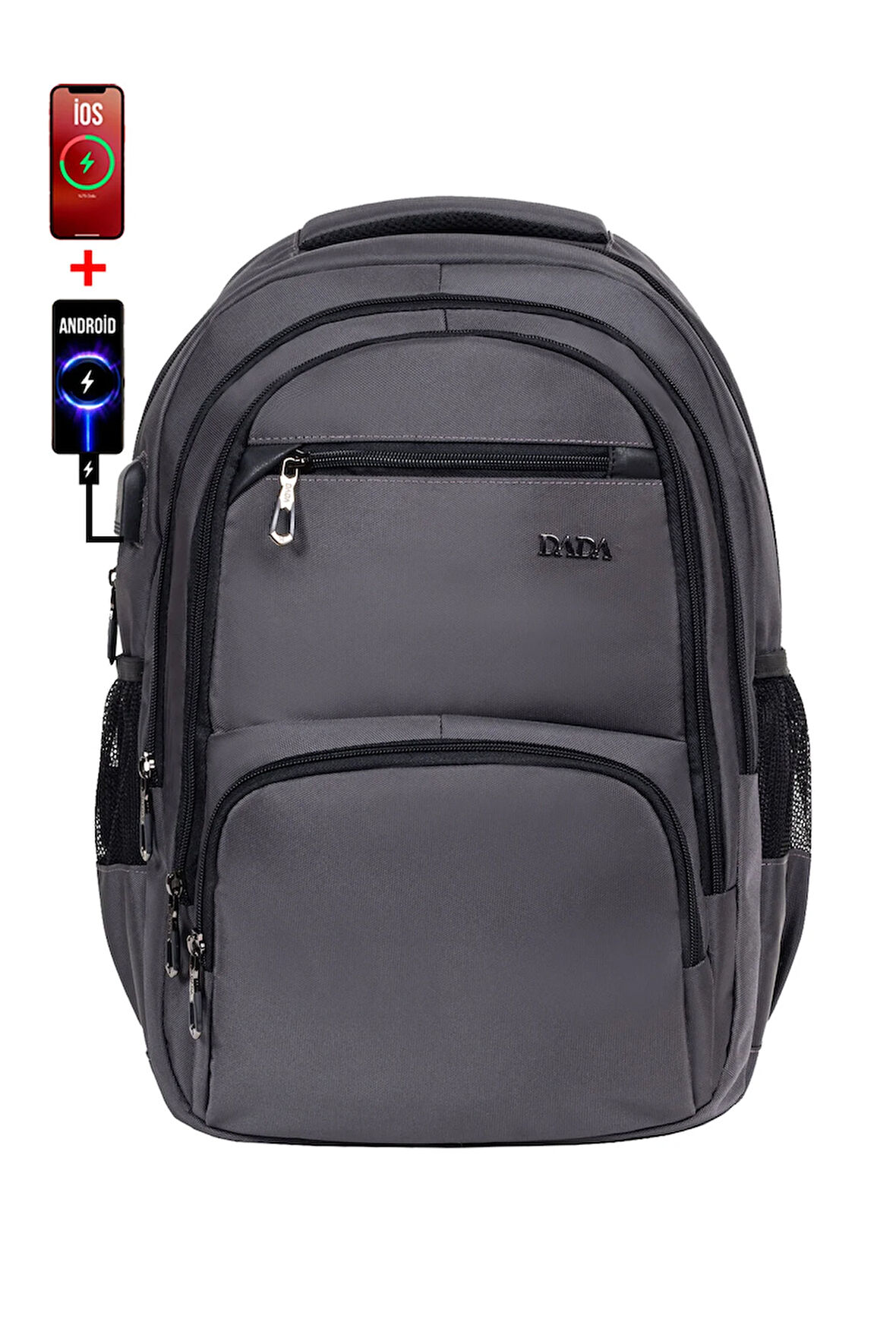 Ortopedik Laptop Sırt Çantası 14-15,6 inç Usb Aparat Darbe Emici Koruma Su Geçirmez Kumaş 04