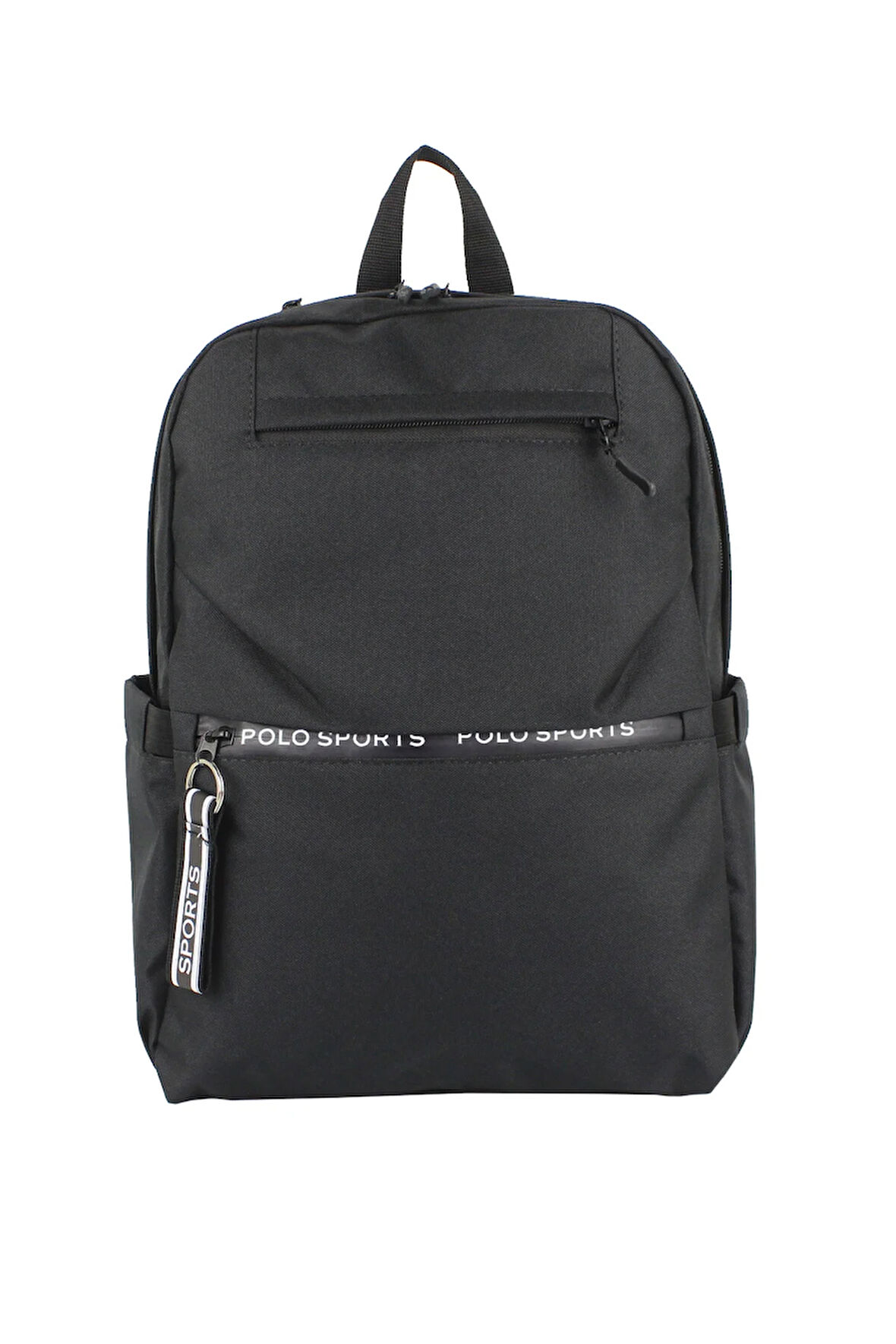 Siyah Okul Sırt Çantası Ortaokul Lise Geniş İç Hacim Su Geçirmez Kumaş Yandan Cepli