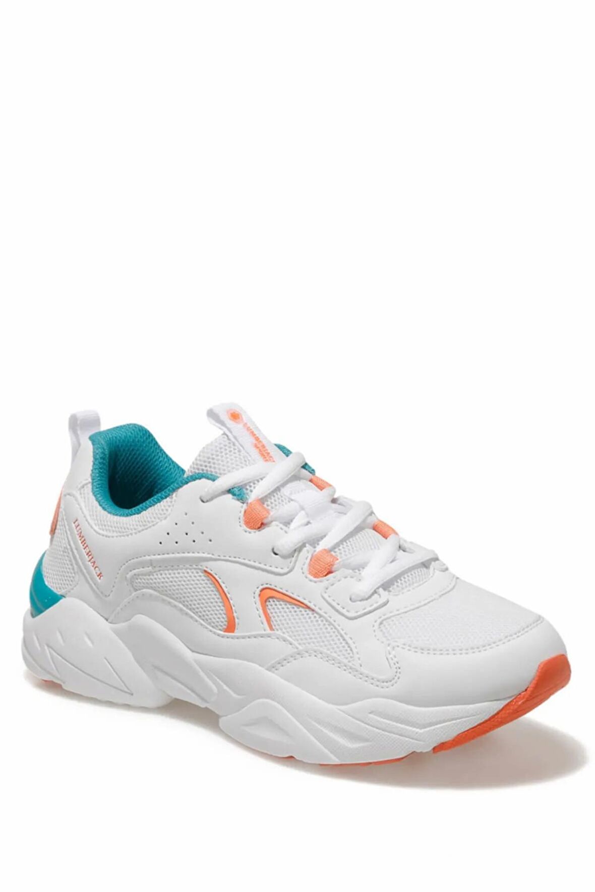 Lumberjack DAKOTA Kalın Taban Kadın Günlük Spor Sneakers Ayakkabı Beyaz-Turuncu