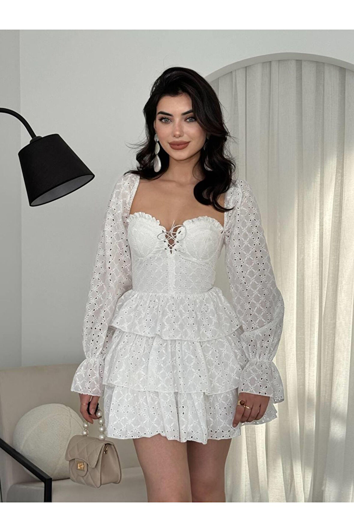 Oxfo Göğüs Bağlamalı Elbise