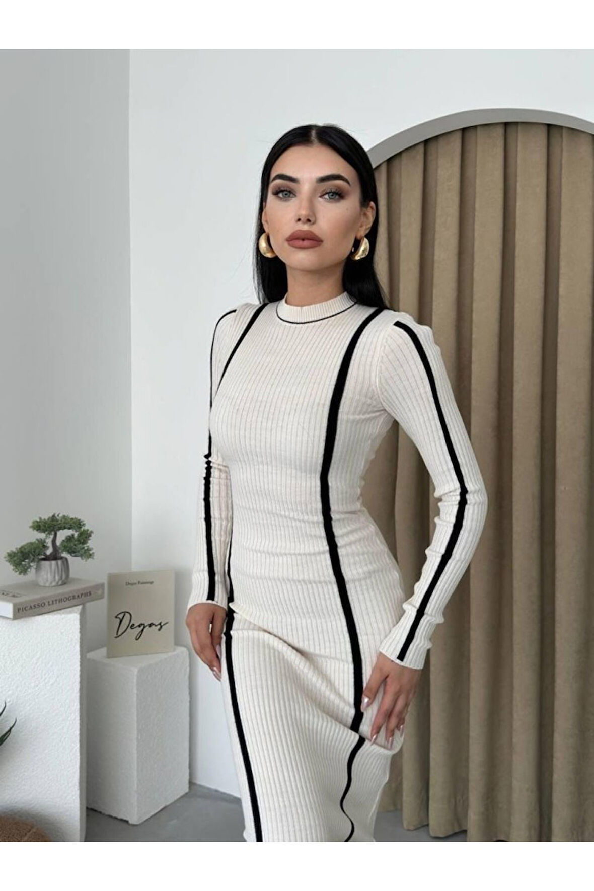 Ribbon Triko Elbise