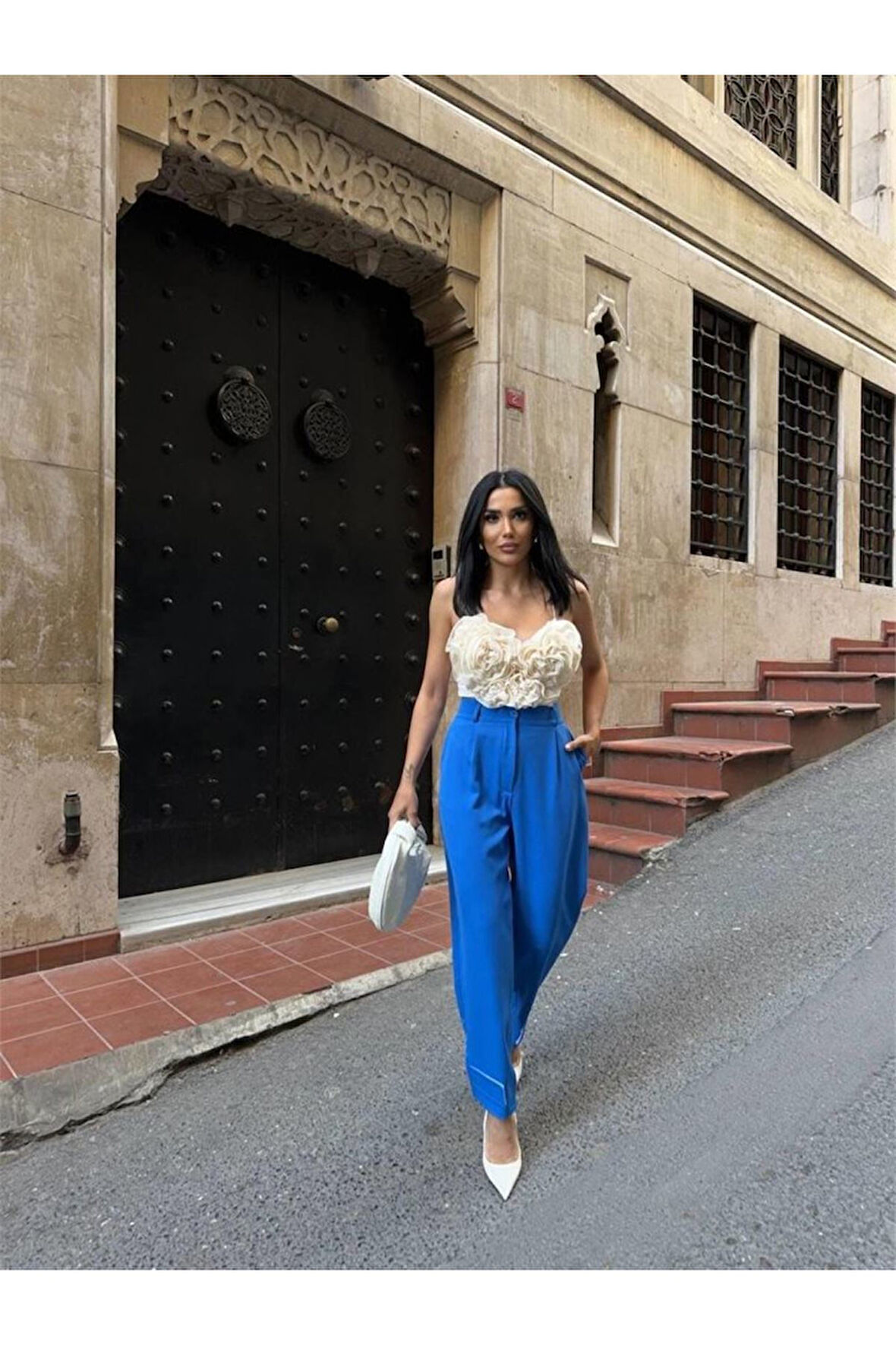 PAÇASI CIRTLI PANTOLON - Mavi