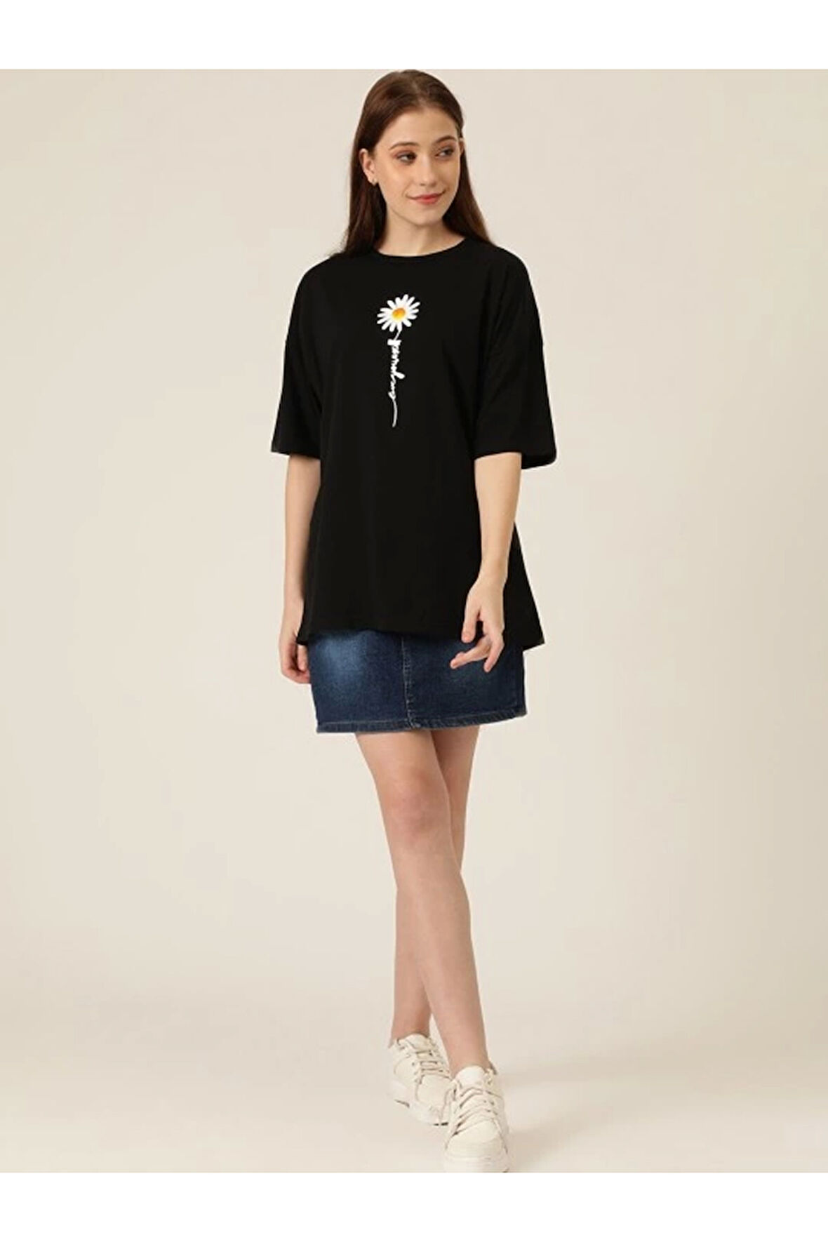Baskılı T-shirt - Siyah