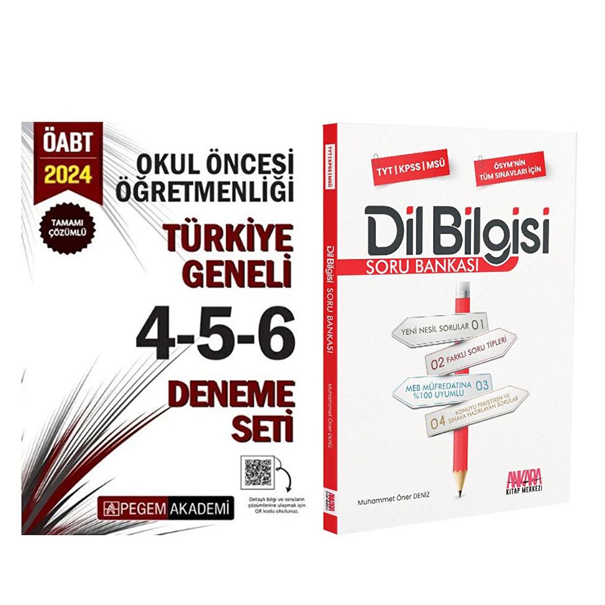 Pegem 2024 KPSS ÖABT Okul Öncesi Öğr Türkiye Geneli Deneme 4-5-6 ve AKM Dil Bilgisi Soru Bankası Seti
