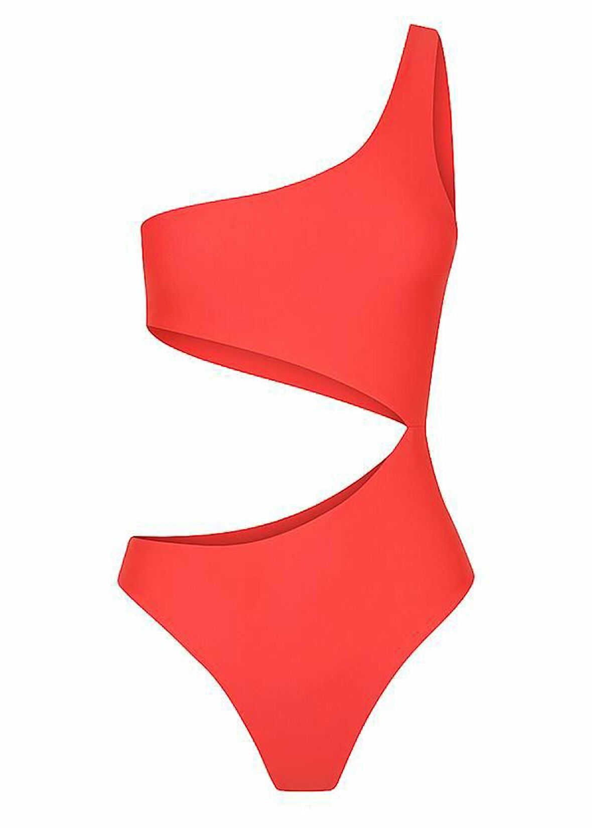 Kırmızı Tek Omuzlu Bütün Mayo DB20020M