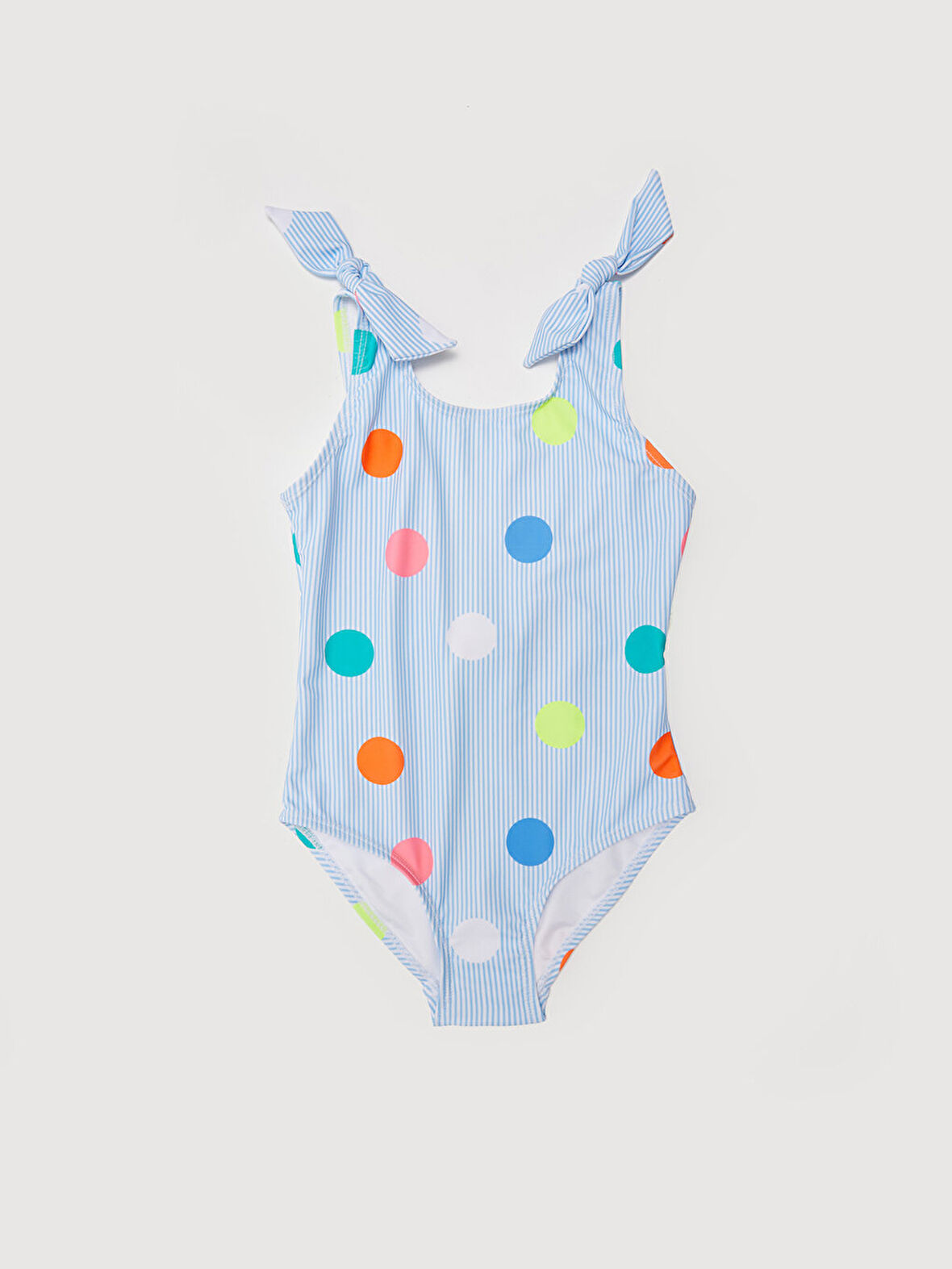 Puantiye Desenli Kız Çocuk Mayo