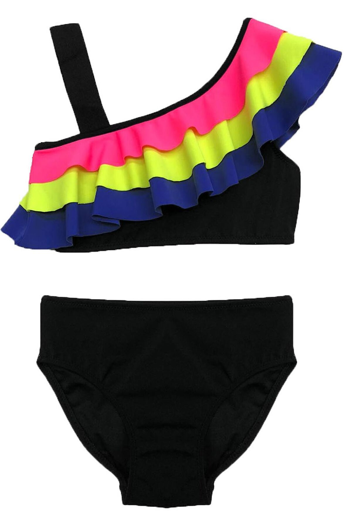 Renkli volanlı kız çocuk bikini takım DB200617BT