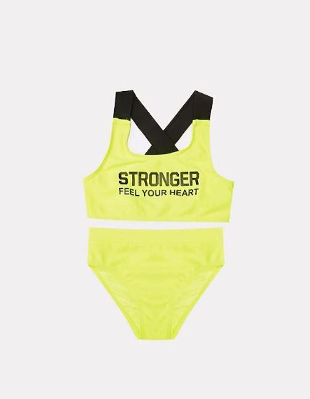 Yazı baskılı kız çocuk bikini takım DB200773BT