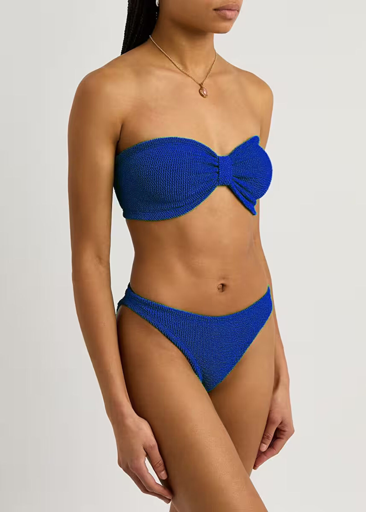 Straplez Dokulu kumaş Bikini Takım