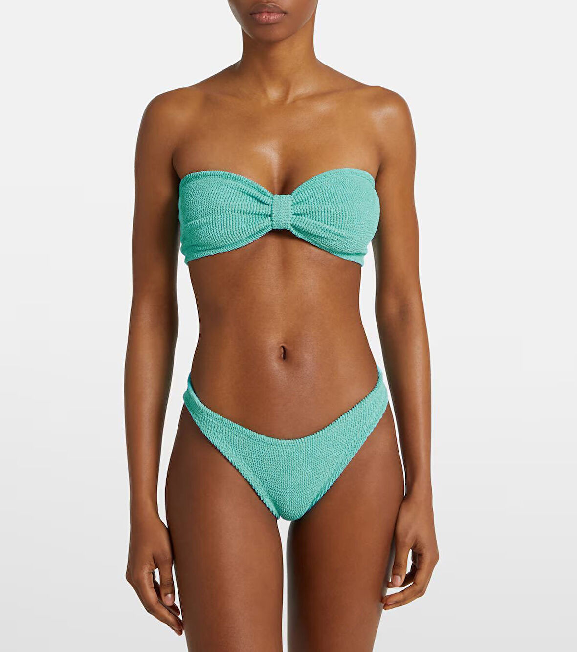 Straplez Dokulu kumaş Bikini Takım