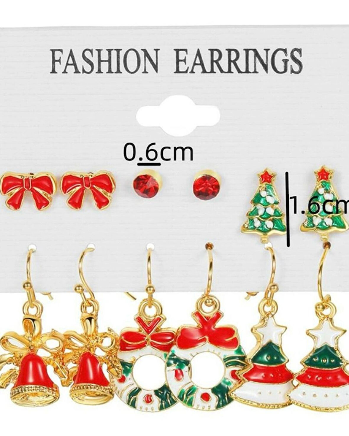 6'lı Yılbaşı Küpe Seti