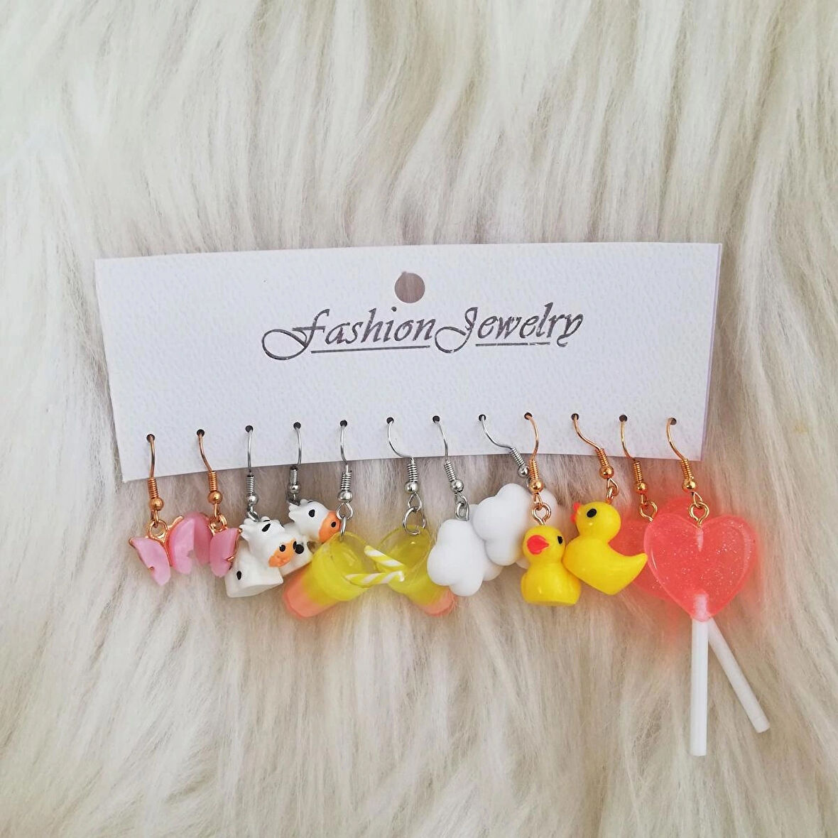 6'lı Renkli Küpe Seti