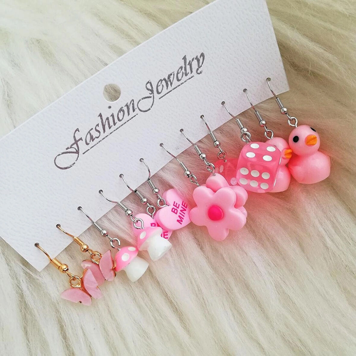 6'lı Pembe Küpe Seti2