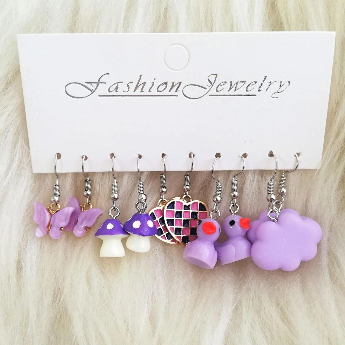 5'li Lila Küpe Seti 1