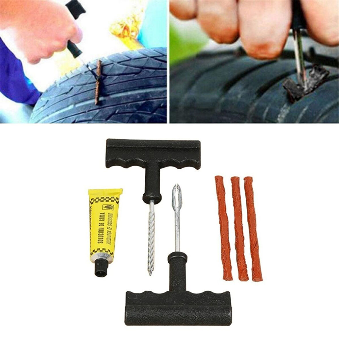 6 Parça Araba Motosiklet Otomobil Bisiklet Lastik Tamir Kiti Araç Bakım Seti (4130)
